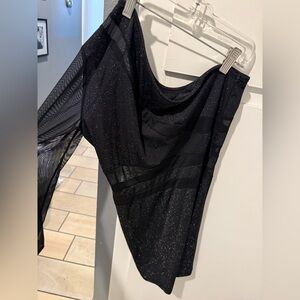 SHEIN sexy Black Sparkly One-Shoulder minidress